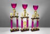 3er Säulen-Pokalserie Gold/Pink