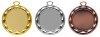 Zamak Gold-Silber-Bronze Medaille, 70mm Ø, m. Band und eigenem Logo/Emblem, (unmontiert)