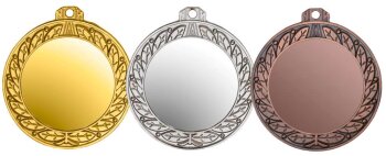 Gold-Silber-Bronze Zamak-Medaille, 70mm Ø, m. Band...