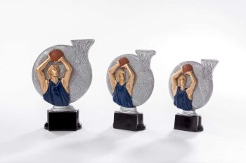 3er Basketball Resin-Pokalserie Silber/Gold