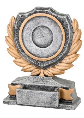 Ständer-Neutral-Resin-Pokal, Antik-Silber/Gold, 12x10 cm