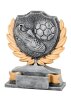 Fu&szlig;ball-Schuh m. Ball-Resin-Pokal, Antik-Silber/Gold, 12x10 cm