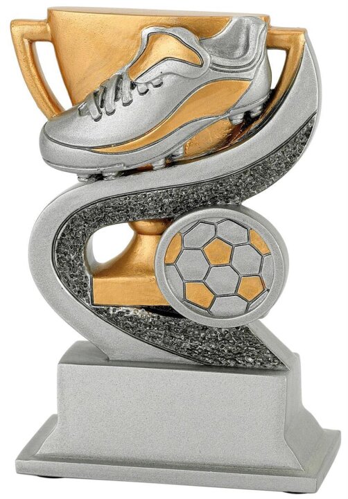 Fußball-Schuh-Resin-Pokal, Antik-Silber/Gold