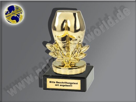 Arsch der Woche-Mini-Pokal, Gold, 9,5x5 cm