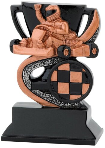 Gokart mit Racer-Resin-Pokal, Bronze/Schwarz, 10x6,6 cm