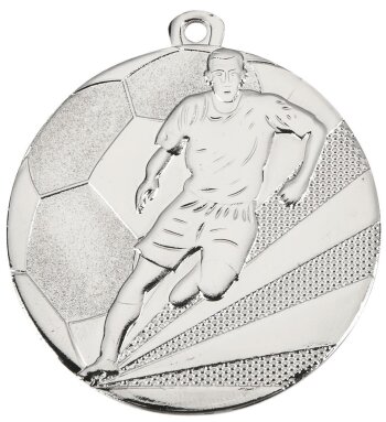 D112A.02   Silber-Medaille-Motiv "Fußball", 50mm Ø, m. Band (unmontiert)