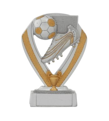 Fussball-Bester Spieler-Resin-Pokal, Silber/Gold (handbemalt), 12 cm