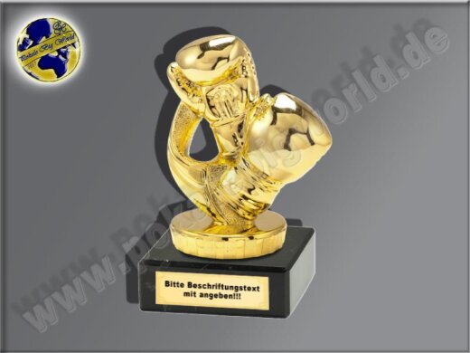 Boxen, Boxhandschuhe, Boxer-Mini-Pokal, Gold, 10x6 cm