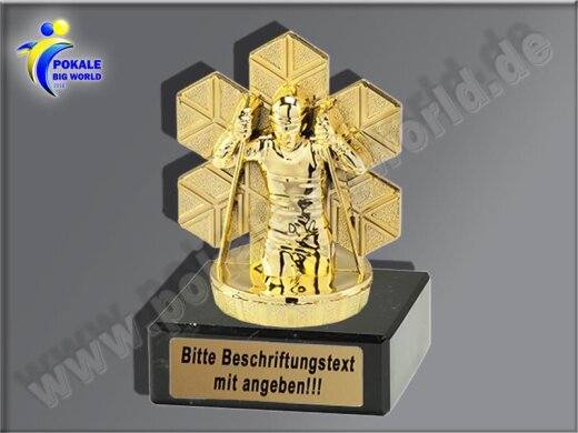 Ski-Langlauf, Langlauf, Loipe-Mini-Pokal, Gold, 9,5x6 cm