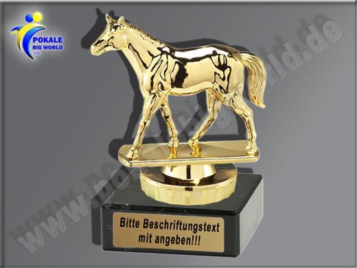 Pferd, Reiten, Ausreiten-Mini-Pokal, Gold, 10x7,5 cm