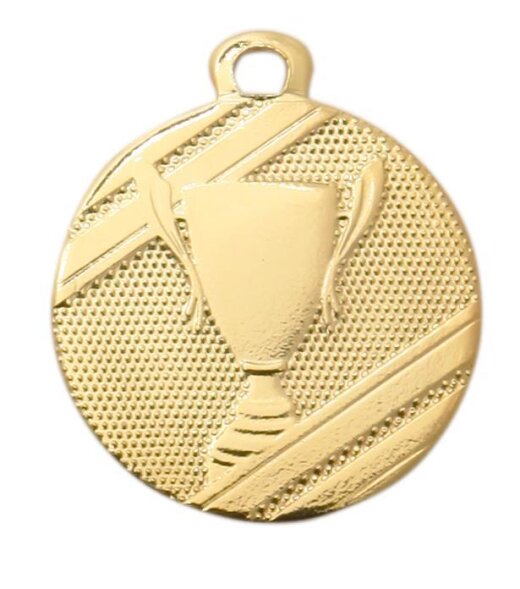 D106.01   Gold-Medaille-Motiv &quot;Pokal&quot;, 32mm &Oslash;, m. Band (unmontiert)