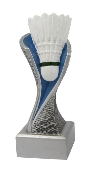Federball, Badminton-Resin-Pokal, Multicolor (handbemalt), 14,5x5,1 cm
